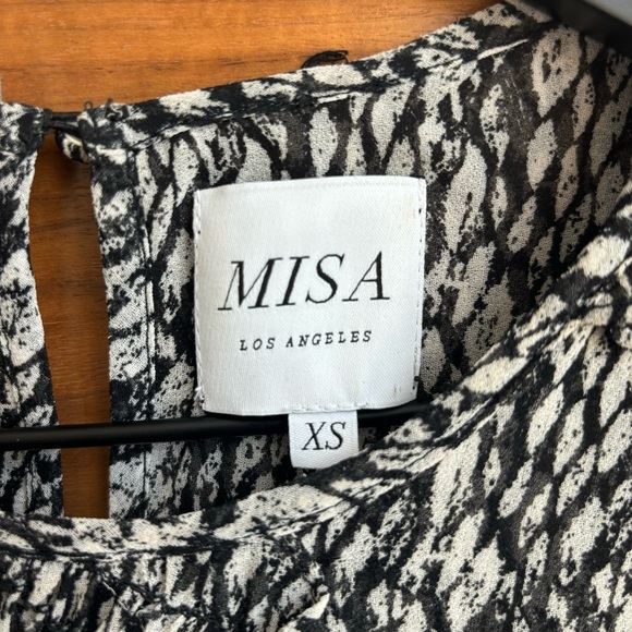 MISA Los Angeles Sophia Asymmetrical Ruffle Smocked Midi Dress, Size XS - Picture 7 of 16